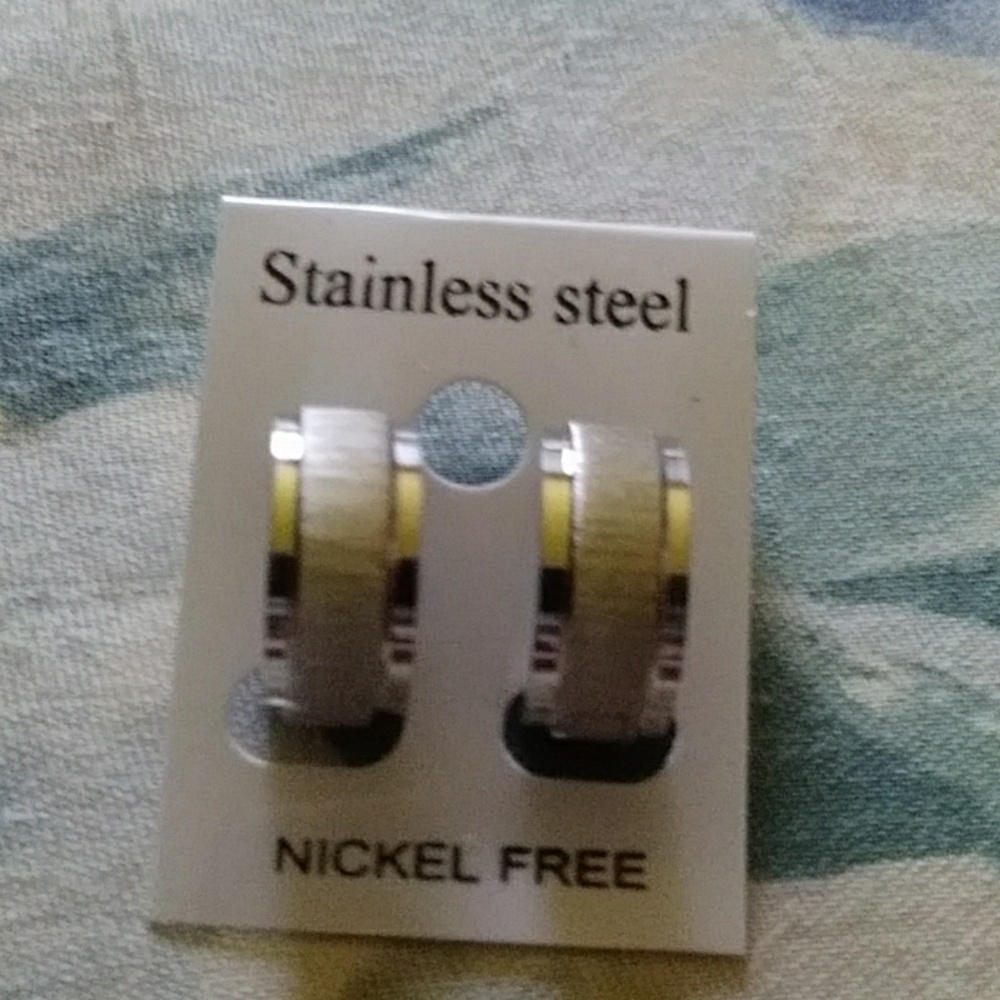 Stainless Steel earring silver tone